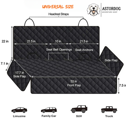 Funda Coche Perro - Impermeable, Antideslizante + 2 Cinturones Gratis